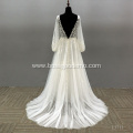 Classic Women Vintage Ball Gown Elegant wedding dress long sleeve lace